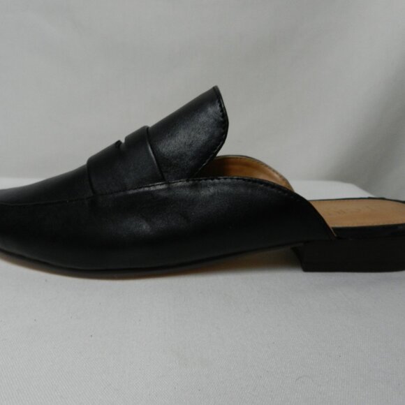 J Crew faux leather Penny Loafer mules slides flats slip on black NEW Size 7.5 - Picture 8 of 13